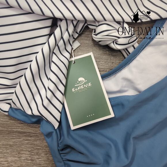 Eomenie Cross Front Cut Out One Piece Swimsuit Size S - Picture 4 of 7